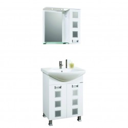 Долен шкаф с порцеланова мивка + Горен шкаф с огледало от PVC Riva-М